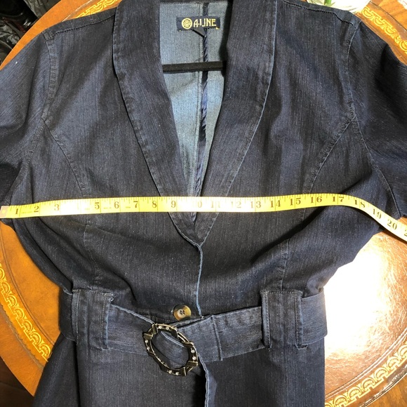 Cute A-Line dark blue jeans jacket - Picture 6 of 9